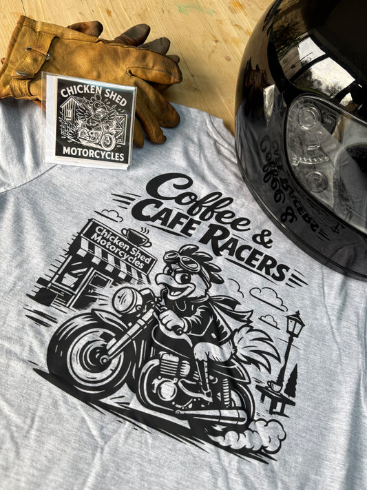 Chicken Shed Motorcycles Coffee & Cafe Racers T Shirt - New for 2026