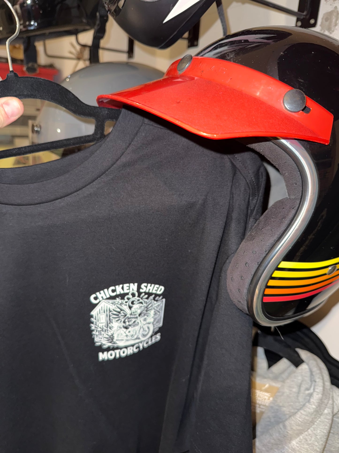 CHICKEN SHED MOTORCYCLES NORTH, SOUTH, EAST WRENCH T SHIRT
