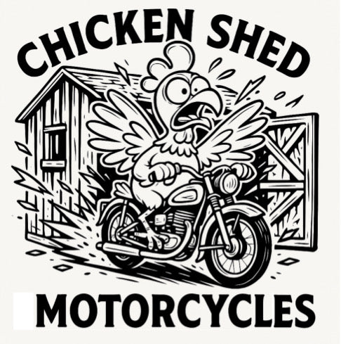 CHICKEN SHED MOTORCYCLES NORTH, SOUTH, EAST WRENCH T SHIRT