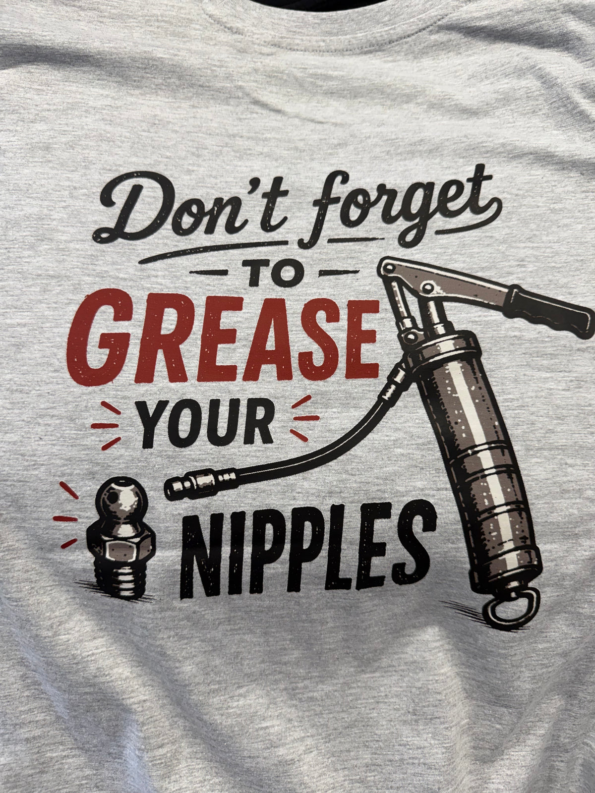Chicken Shed Motorcycles Short Sleeve Grease Nipples T Shirt Back Print