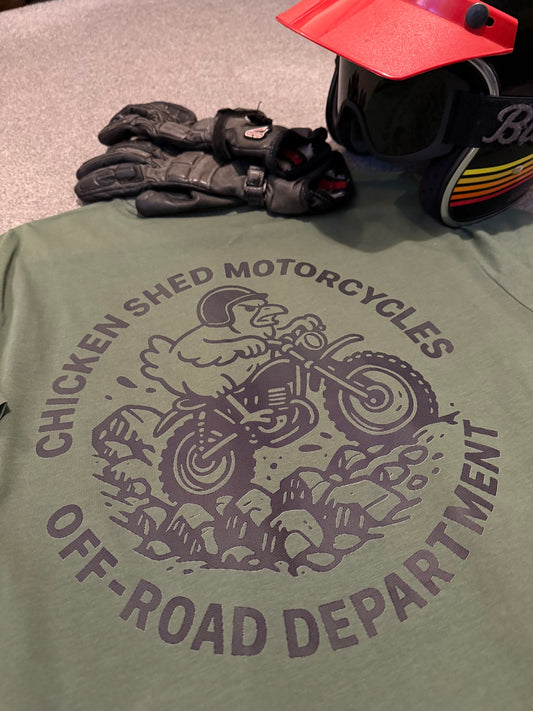 CHICKEN SHED MOTORCYCLES OFFROAD T SHIRT