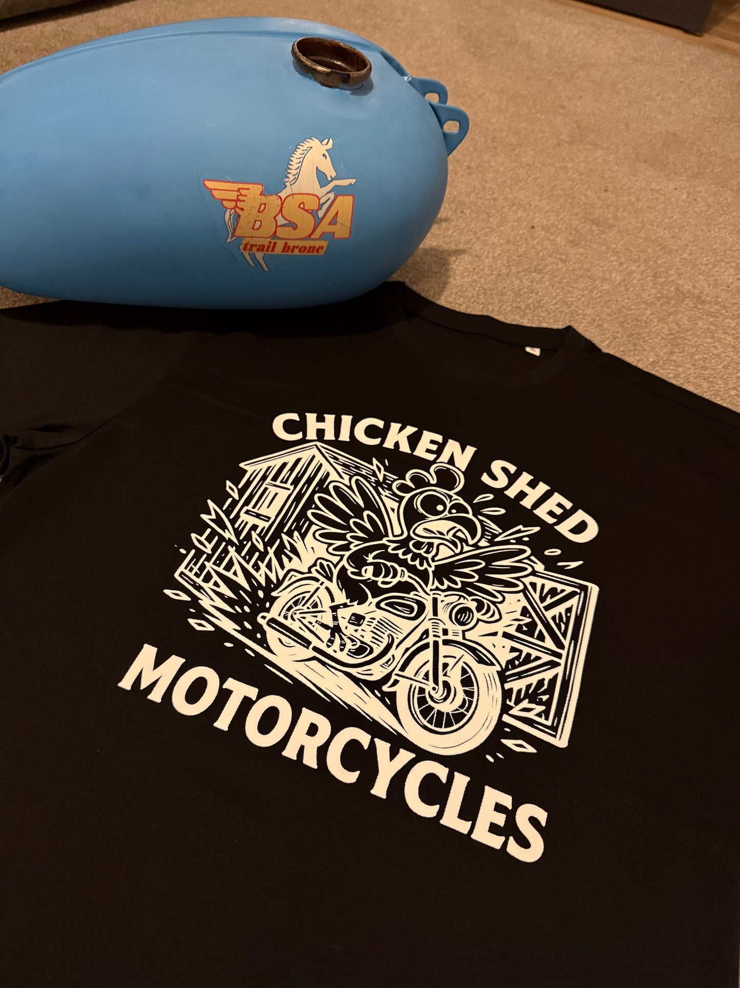 Crazy Chicken Front Print T Shirt