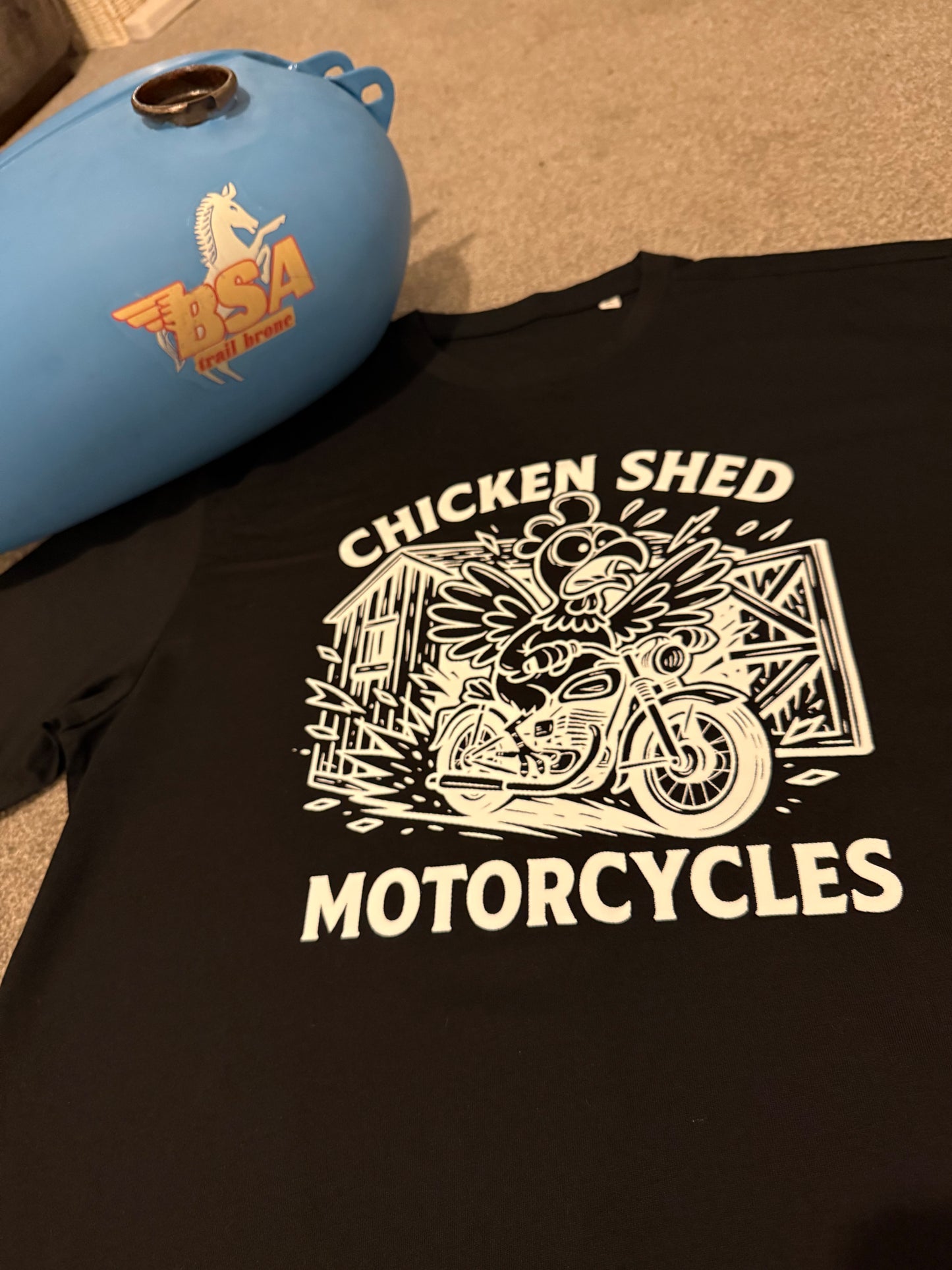 Crazy Chicken Front Print T Shirt