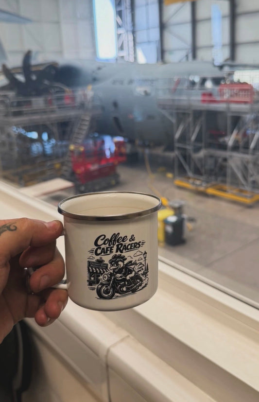 Chicken Shed Motorcycles Coffee & Cafe Racers Mug Enamel Mug (Copy)