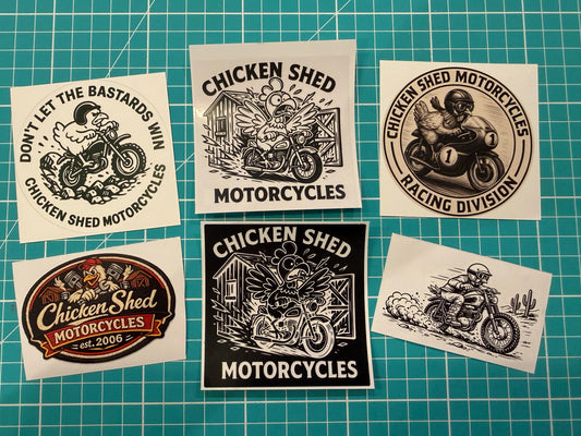 Chicken Shed Motorcycles Sticker Pack 2