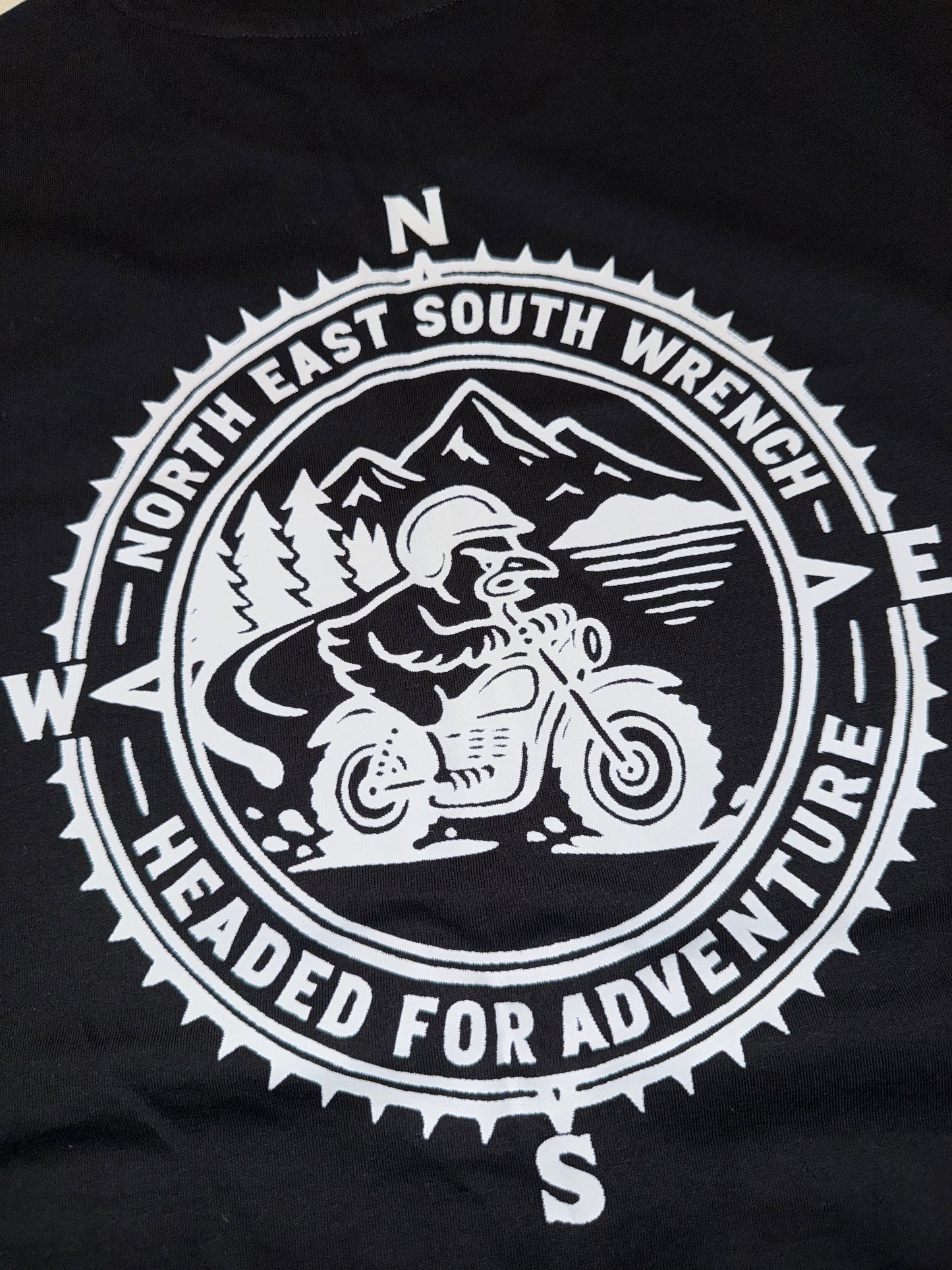 CHICKEN SHED MOTORCYCLES NORTH, SOUTH, EAST WRENCH T SHIRT