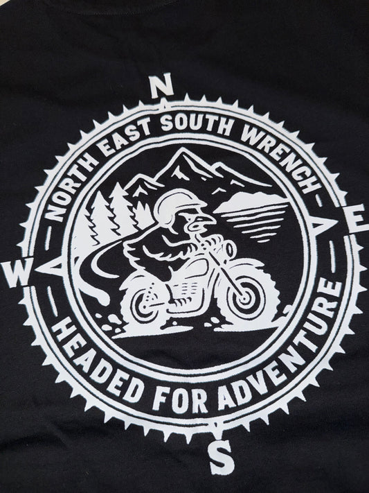 CHICKEN SHED MOTORCYCLES NORTH, SOUTH, EAST WRENCH T SHIRT