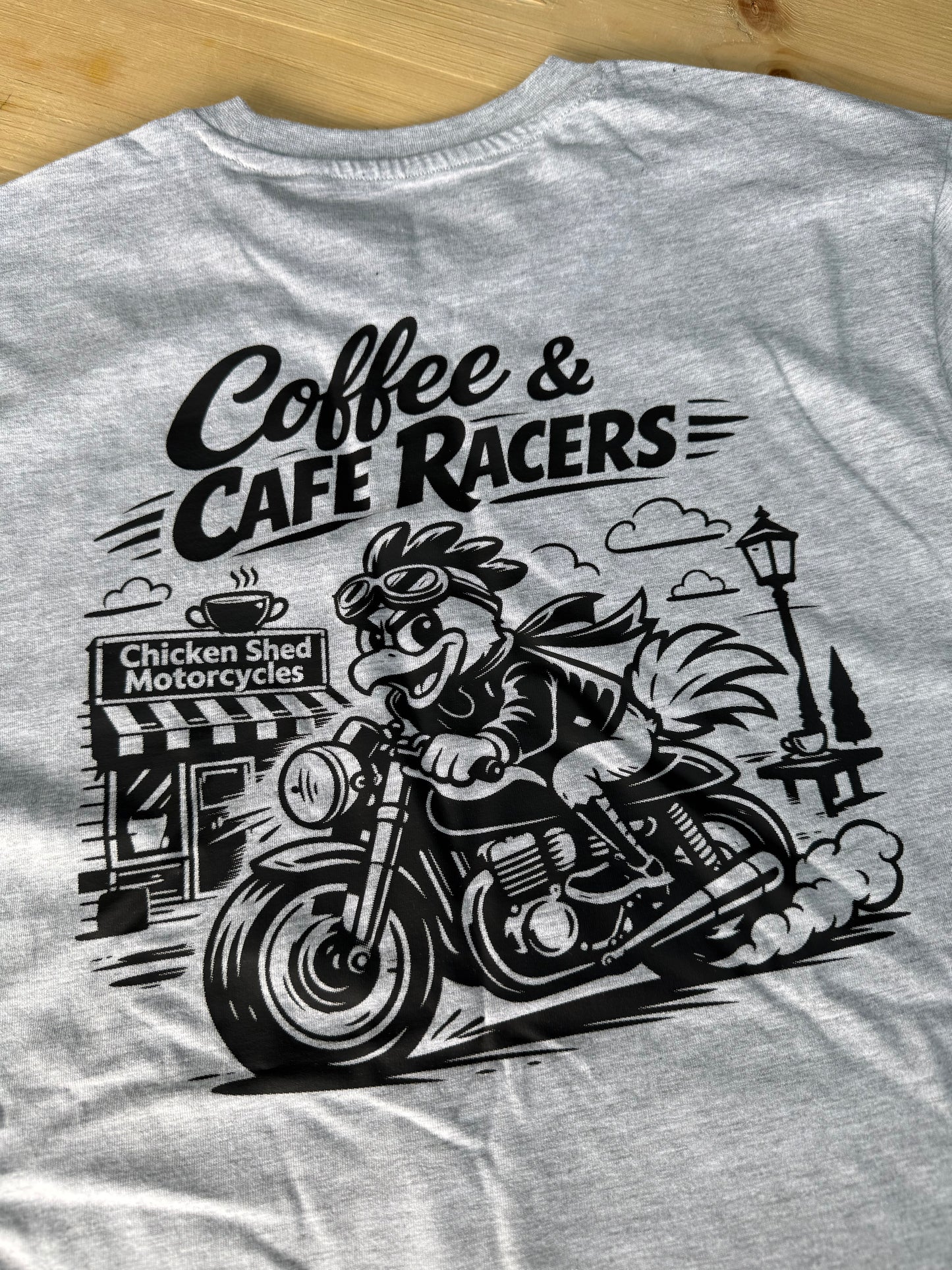 Chicken Shed Motorcycles Coffee & Cafe Racers T Shirt - New for 2026