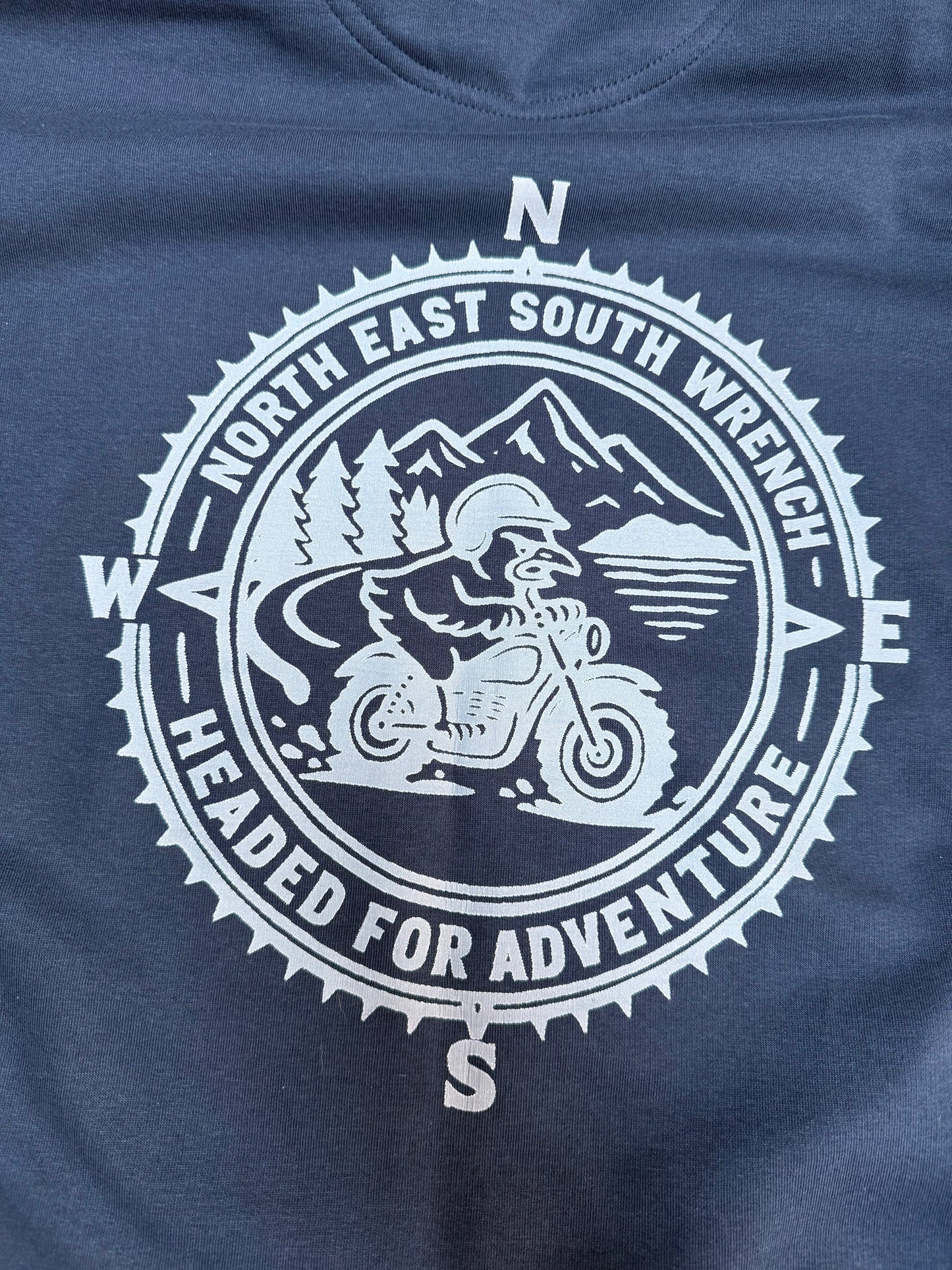 CHICKEN SHED MOTORCYCLES NORTH, SOUTH EAST WRENCH COMPASS HOODIE