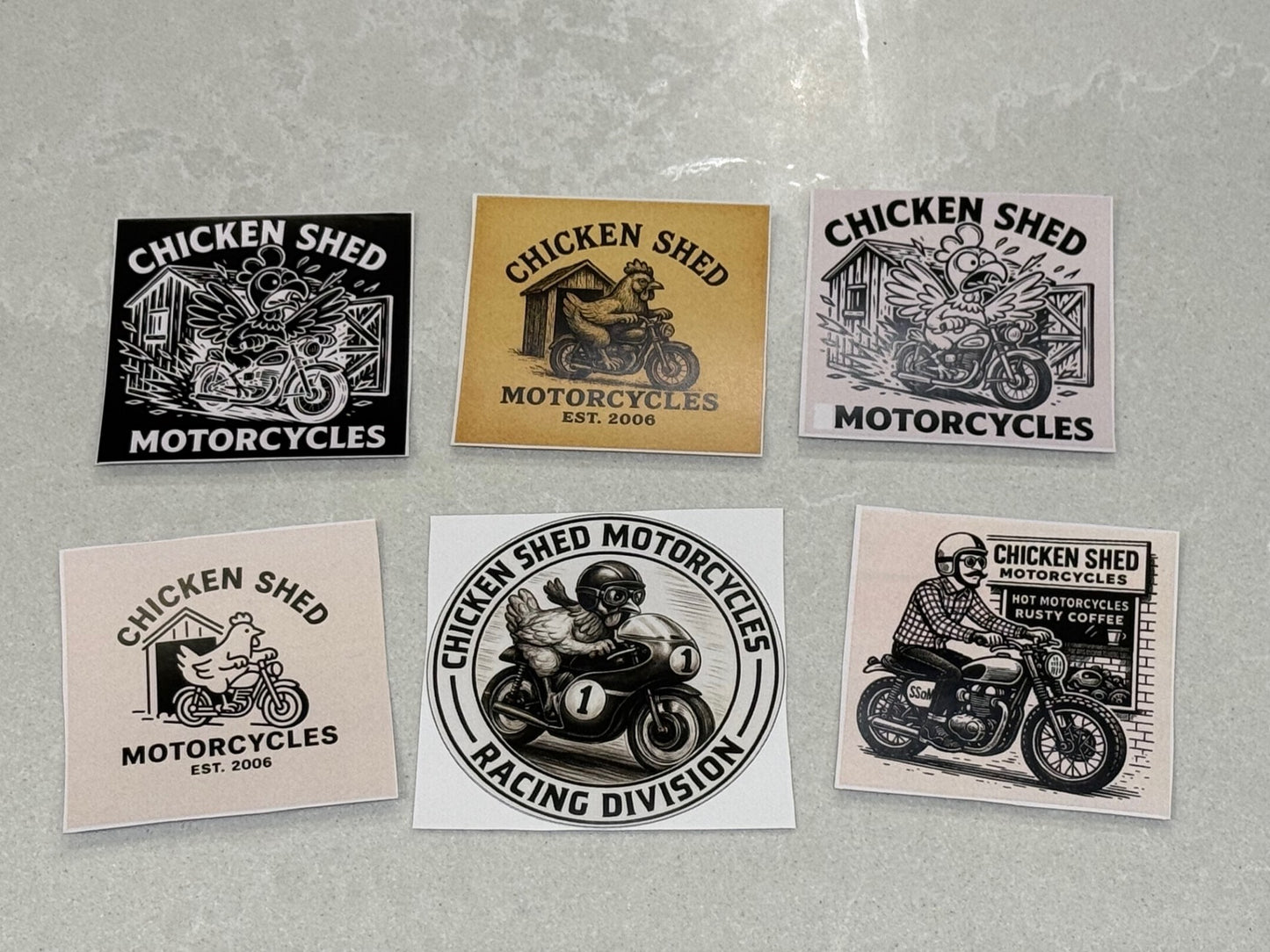 CHICKEN SHED MOTORCYCLES STICKER PACK 1